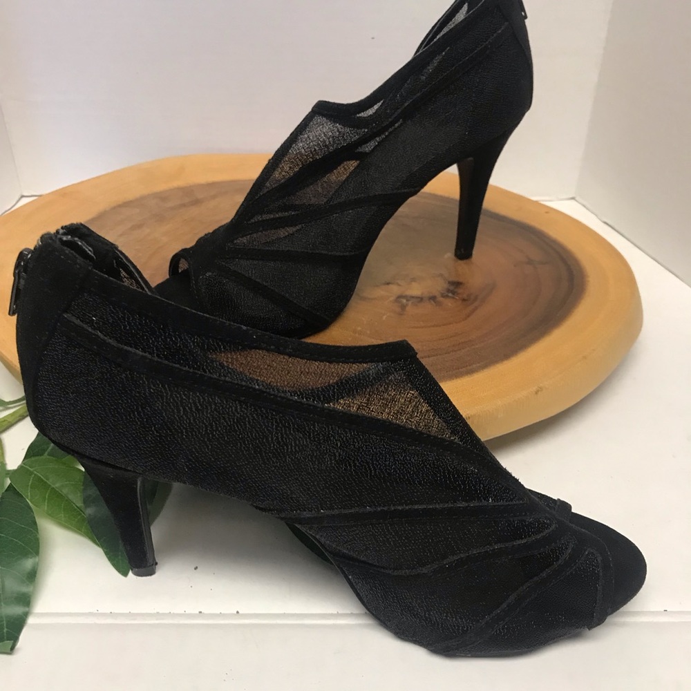 M by Marinelli Sheer Frames Peep Toe Booties